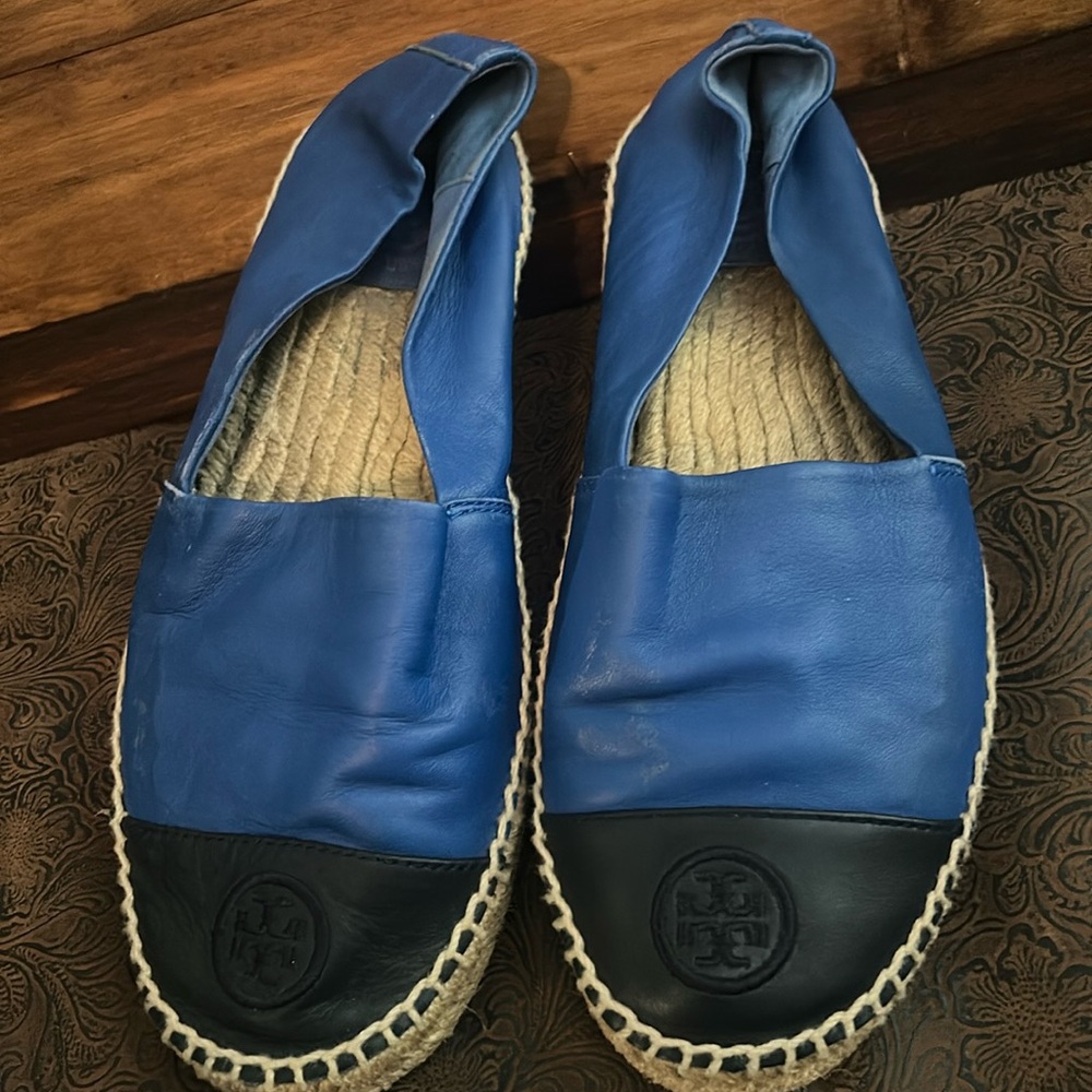 EUC Tory Burch Leather Espadrilles